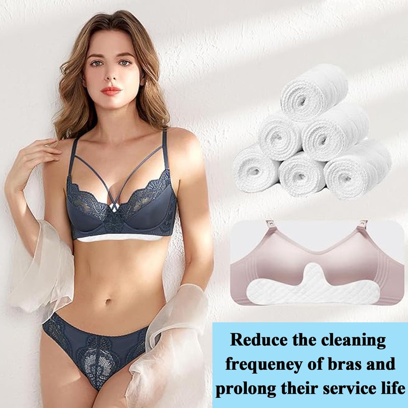 JISRKP 6 Pcs Under Bra Sweat Liners, Cotton Bra Liners