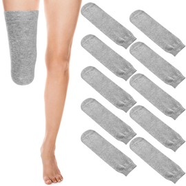 Bunnycool Prosthetic Socks for Men - 10 pcs Gray Cotton Socks for Amputee Comfort, Health & Swelling Reduction - Breathable, Lightweight, Machine Washable