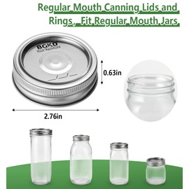 BGKD 48Pcs Rust-Proof Regular Mouth Mason Jar Lids and Rings, Canning Lids with Bands Regular Mouth for Ball or Kerr, Small Mouth Mason Jars Lid