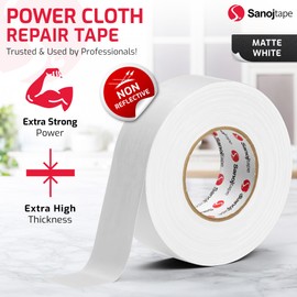 Sanojtape White Matt Gaffer 50 mm x 25 m Professional Duct Tape Powerful Gaffer Tape for the Sound and Lighting Industry