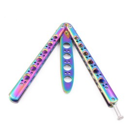 AUFIKR Rainbow Stainless Steel Flip Trainer Practice Tool Thick Blade