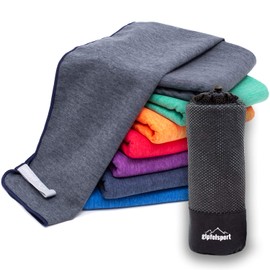 Microfibre Towel Set - for Sauna, Fitness, Sports, Beach Towel, Sports Towel, Grey Brush Set 2: XL (180 x 80 cm) & S (80 x 40 cm)