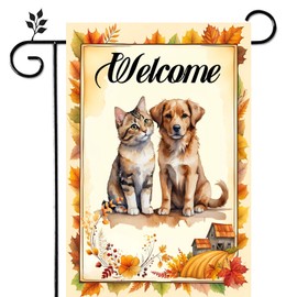 Rilafuvu Fall Garden Flag Fall Flags Fall Dog Garden Flag Fall Garden Flags 12x18 Double Sided Fall Garden Flags For Outside Fall Flag Fall Yard Flag Vertical Welcome Flag Fall Home Decorative