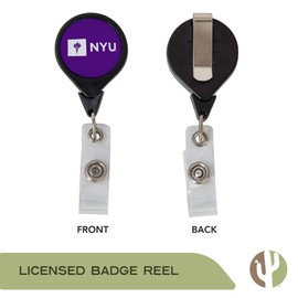 Desert Cactus New York University Retractable Badge Holder NYU Violets ID Reel with Ticket Clip for Lanyard, Work, School & Office Access