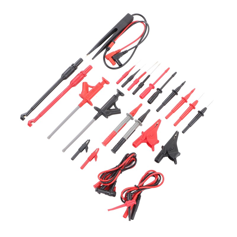 25Pcs Multimeter Test Cable Kit Probe Line Wire Hook Crocodile
