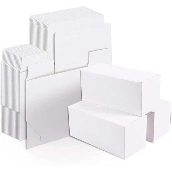 White Gift Boxes - 20-Pack Rectangle Gift Wrapping Paper Boxes with Lids, Kraft Boxes for Party Supplies, Cupcake Containers, Wedding Favors, 9 x 4.5 x 4.5 Inches