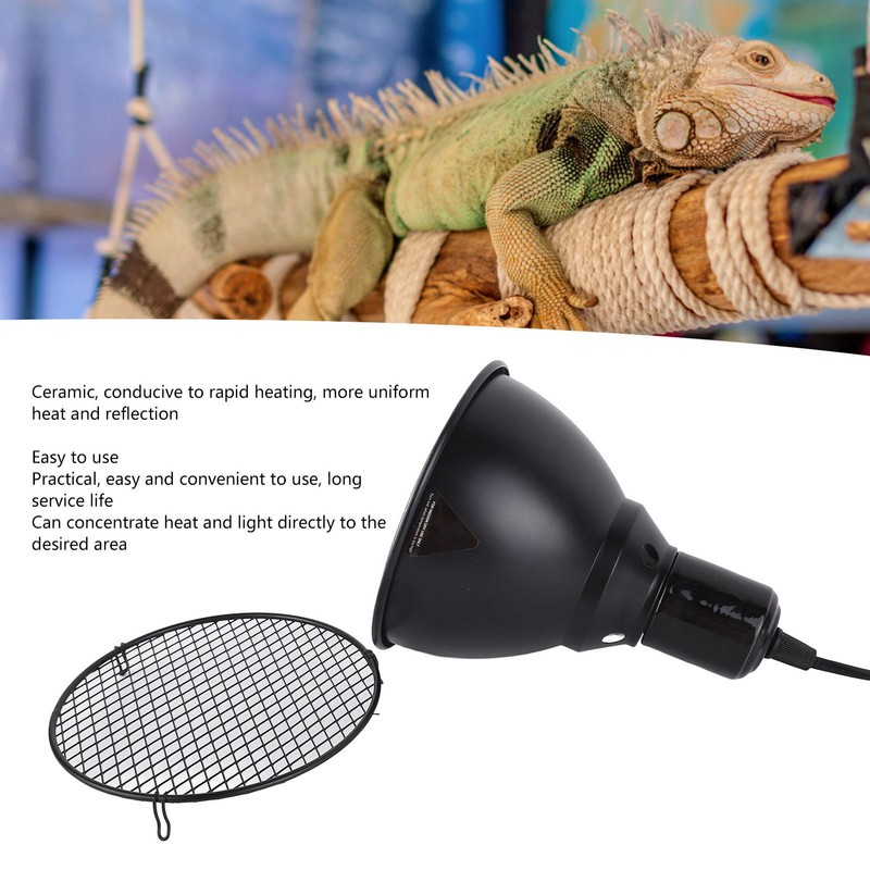 5.5in Reptile Lamp Fixture Uniform Heating Professional Shallow Dome Lamp