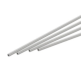 sourcing map 4Pcs 304 Stainless Steel Tube, OD 3mm x 0.5mm Wall Thick 200mm Length Capillary Metal Tubing for Industry Machinery