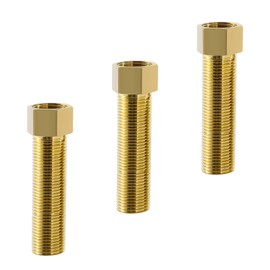 GUXGUY 1/2" Extension Brass Pipe Fitting 1/2"NPT Female to 1/2" Male Pipe Hex Bushing Adapter ，Converter Adapter Male Pipe Extension Connector Fitting Female Length 100 mm（3PCS）