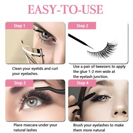 QOWUXHZ 7 Pairs of Lashes Cat Eye Lashes Cat Eye Lashes Fox Eyelashes Natural False Eyelashes Cat Eye Angel Winged Fake Lashes Natural Artificial Eyelashes Cat Eye Black Purple Blue