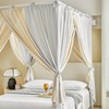 AIKASY Canopy Bed Curtains with Top Ties - Elegant Soft