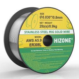HIZONE Stainless Steel MIG Solid Wire, ER308L .030-Diameter, 2-Pound Spooll, 1PC