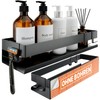 Minismus Shower Shelf No Drilling Black Shower Shelf with Safety