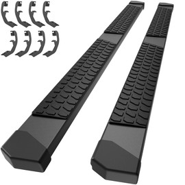 WHALEMOTOR Double & Extd Cab Running Boards Side Steps Compatible with 2019-2025 Chevy Silverado/GMC Sierra 1500 (Excl 19 Ld/Lt, 2020-2025 2500HD 3500HD, Black Textured Aluminum Nerf Bars