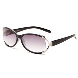 Incredible Bargains The Claire Sun Readers for Women Oval Reading Glasses Trendy Readers Sunglasses + 3.00 Black and Silver