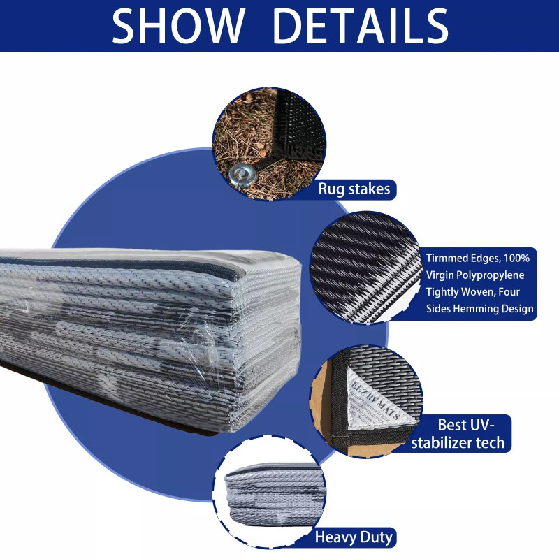 EEZ RV Products 9'x18'FT Heavy Duty Reversible/Dur - Grey