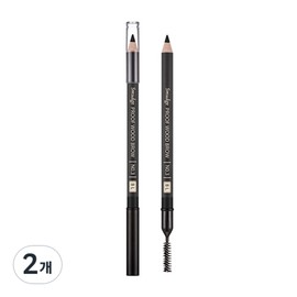 Misha Missha Smudgeproof Wood Eyebrow Pencil, Black, 2 Pieces / 미샤 스머지프루프 우드 아이브로우 펜슬, 블랙, 2개