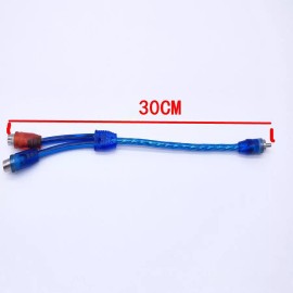 Unbranded 2x 12" RCA Audio Jack Cable Y Splitter Adapter 1 Male to 2 Female Plug 2 Pcs