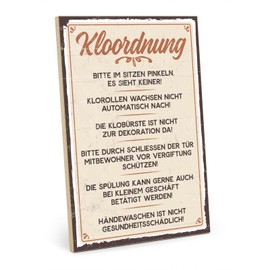 TypeStoff Wooden Sign with Saying - KLOORDNUNG - Vintage Look with Quote as Gift and Decoration - HS-00477