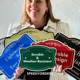 SPEEDYORDERS SPEEDYORDERS Custom Red Aluminum Sign, 18x12 In, Vintage Style, Weatherproof, Easy Mount, Made in USA