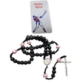 Westmon Works Baseball Rosary with Deluxe Bead Set with Saint Sebastian Charm and Prayer Card Catholic Sports Expressions Rosaries Series