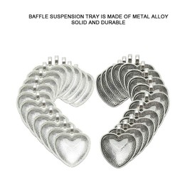 Heart Shaped Pendant, 60PCS Pendant Trays Heart Shaped Pendant Setting Cabochon Base Setting with Glass Cabochon Heart Framed Pendants Blanks Heart Bezels for Jewelry Making Pendants Heart Trays