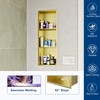 3-Tier Gold Recessed Shower Niche, 12X36 Inch Wall Niche