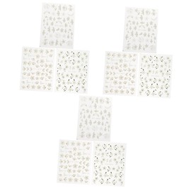 FRCOLOR 9sheets Embossed Flower Nail Stickers Floral Nail Art Decals Easy to Apply for Home Manicure