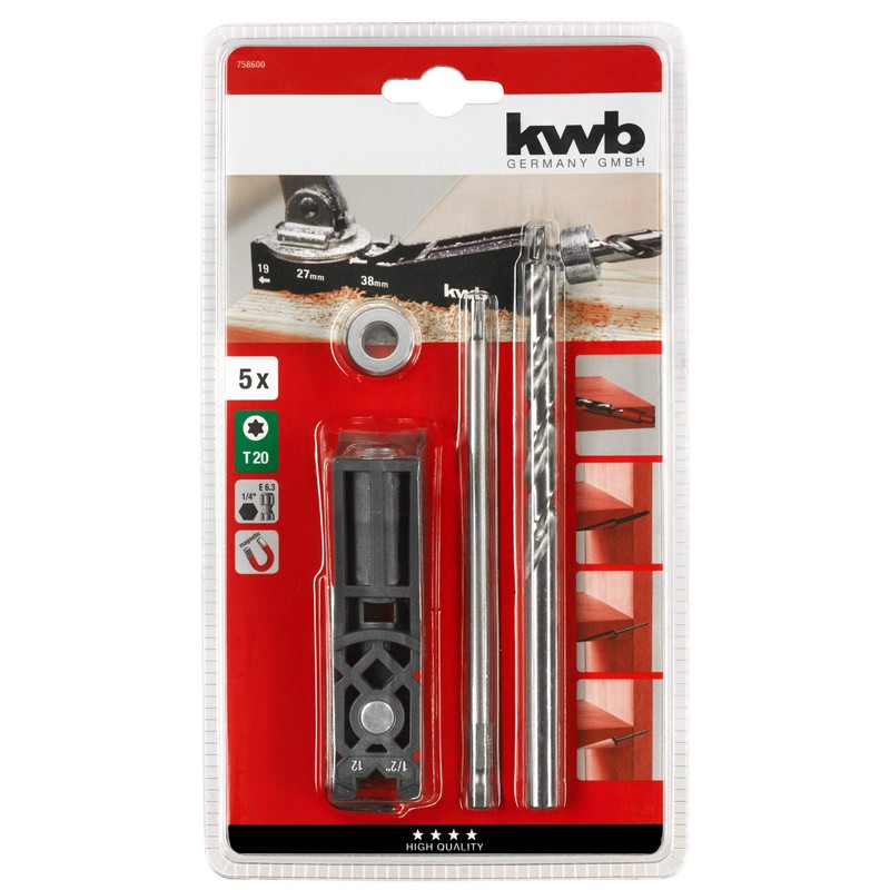kwb Pocket Hole Drilling Template, Includes Drill, Depth Stop and