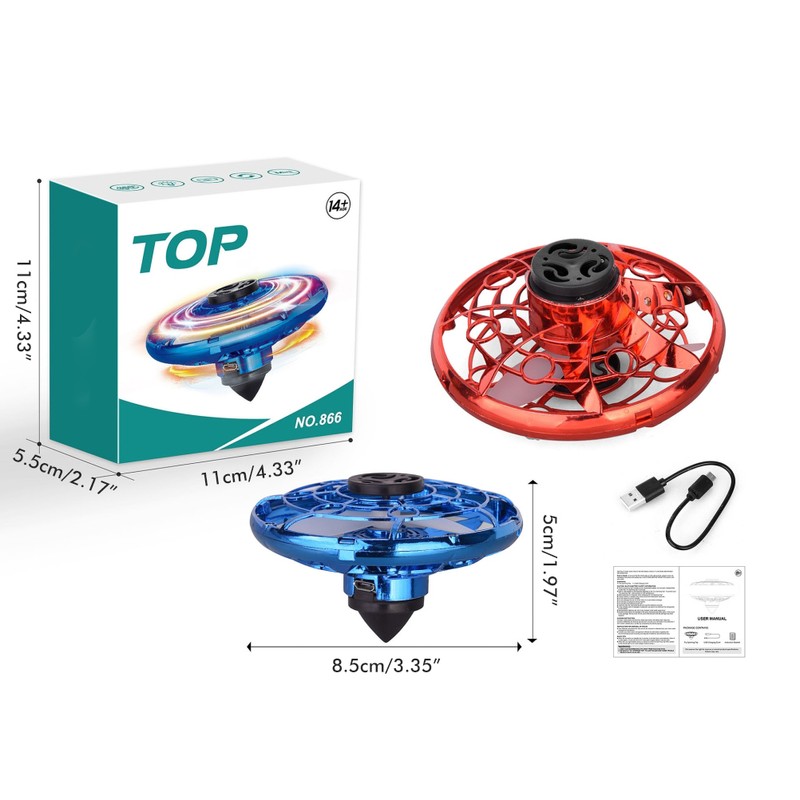 Mini UFO Flying Ball Toy for Kids Rotatable LED Luminous