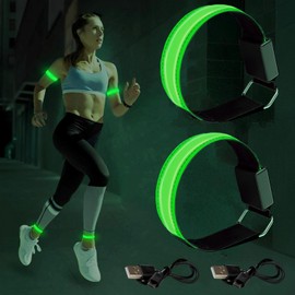 fogman Armband LED Luminous Running Light Walking Accident Prevention Set of 2 (Green)