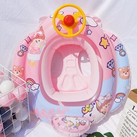 ROSE&BEE Círculo de Nadador Niños Anillo de Natación para Bebés, Piscina de Anillo de Natación para Bebés, Anillo de Natación Inflable, con Asiento Flotante, Adecuada para Niños de 6-48 mese
