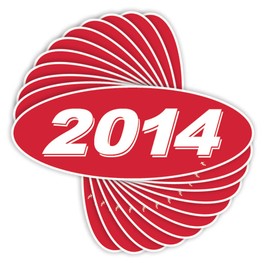 Versa Tags 2014 Oval Model Year Car Dealer Window Stickers Proudly Made in The USA Versa Oval Model Windshield Year Stickers are Red and White in Color Come Twelve (12) to A Pack