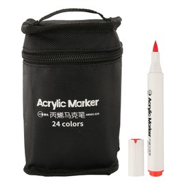 24 Colors Acrylic Paint Marker Pens Dry Quickly Waterproof Smoothly Writing Marker Set for Ceramic Glass Leather