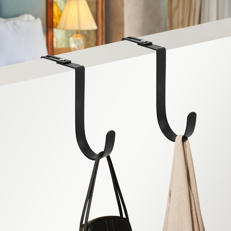 2pcs Over Door Hook, Adjustable Cubicle Hooks Durable Iron Compartment