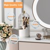 Growsun Rotating Makeup Brush Holder Organizer with Lid 360°Spinning Waterproof