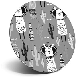 Destination Vinyl ltd Magnet for Refrigerator, Fridge BW - Funny Cute Llama Alpaca Animals Fun for Office, Cabinet and Whiteboard, Magnetic Stickers, 41420