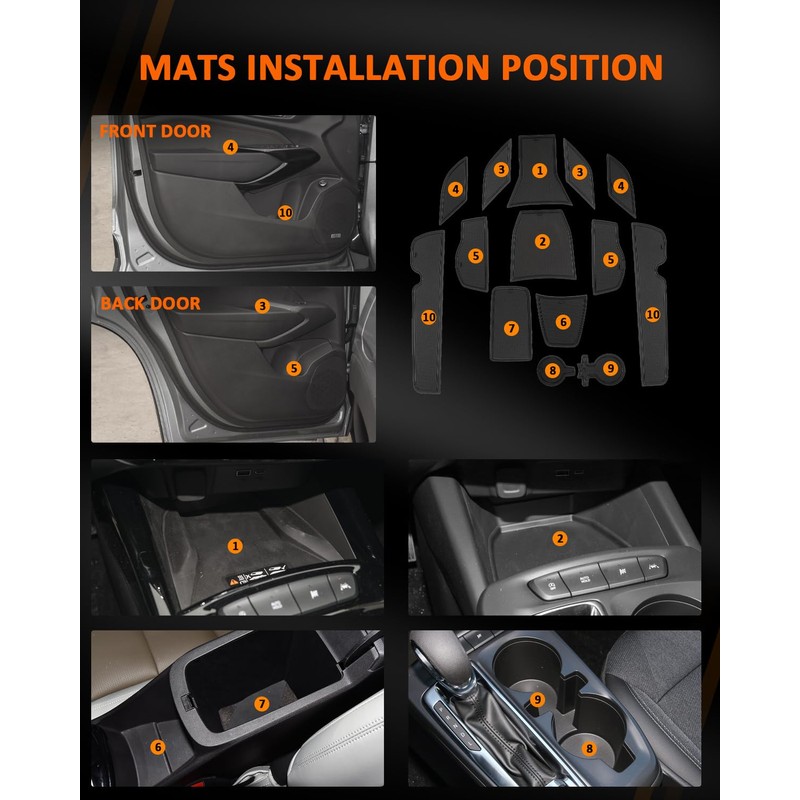 CDEFG for 2024 2025 2026 Trax Center Console Liner Mats