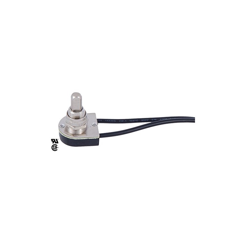 B&P Lamp® On-Off Push Canopy Switch with Nickel Plated knob,