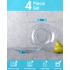 NUTRIUPS 4 Pack 9 inch Tempered Glass Dinner Plates, Clear