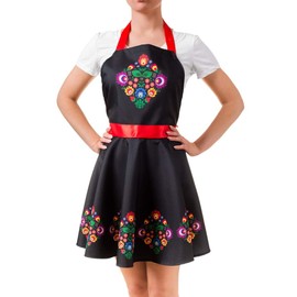 Froster Nitly Folk – Dress Apron, Kitchen Pinafore for Women, Folk Floral Apron, Vintage, Waterproof