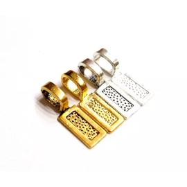 20 Large Bails for Pendants Cameos Cabochons Glass 4 Colors Rectangle Glue Bails, 5 each, 20 total, 4 Pendants, Cameos, Cabs Glass