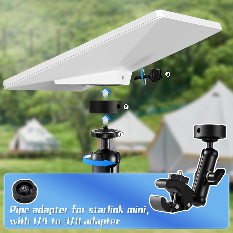 for 2024 Starlink Mini Clamp Mount, Angle Adjustable with Original