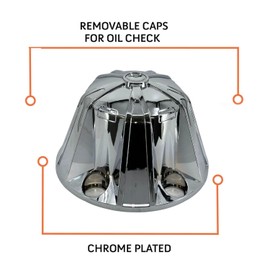 TORQUE Starlight 4 Pack of Rear Axle Wheel Cover 33mm Screw-on Lug Nut Cover for Semi Truck (Chrome Plated ABS Plastic) (Universal Fit) (TR636-TWC)