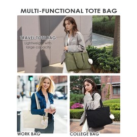 Makukke Cord Tote Bag Shopper Bag Women's Shoulder Bag Large Handbag Shoulder Bags for Work Office Travel Shopping School, beige, L