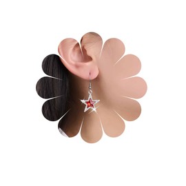 Xduargs Boho Ruby Star Earrings Red Crystal Star Drop Earrings Vintage Star Dangle Earrings Sparkly Star Hook Earrings Jewelry for Women