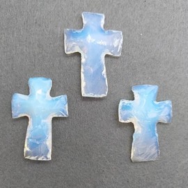 5 pcs Set Opalite Cross Crystal, Opal Cross, Carved Cross Crystal, Healing Crystals, Cross Pendant, Wire Wrapping, Jewelry Making 3-4 inches