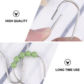 Shower Curtain Rings Hooks : 6pcs Rollerball Curtain Glide Rings Rustproof Metal Heavy Duty Roller Shower Hooks for Bathroom Rods
