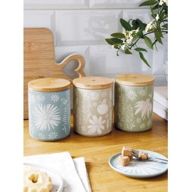 Cooksmart Ceramic Airtight Storage Jars | Storage Jars & Canisters Perfect For Pasta Storage & Rice Storage | Storage Jars With Lids For All Type Of Foods - Homestead