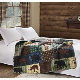 Virah Bella - Quilted Throw Blanket 50"x60" - Lightweight Throw Quilt for Accent, Decor, or Bedding - Lodge-Themed Blanket